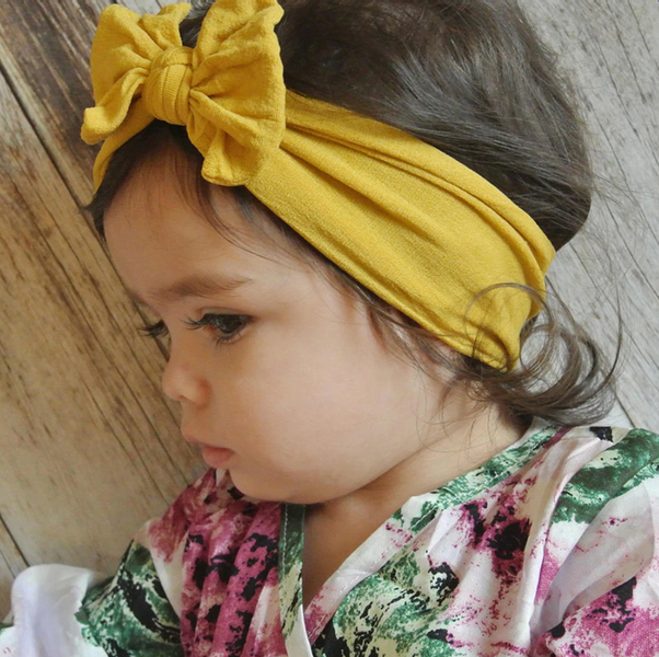 Bowknot Turban Headwrap lys gr
